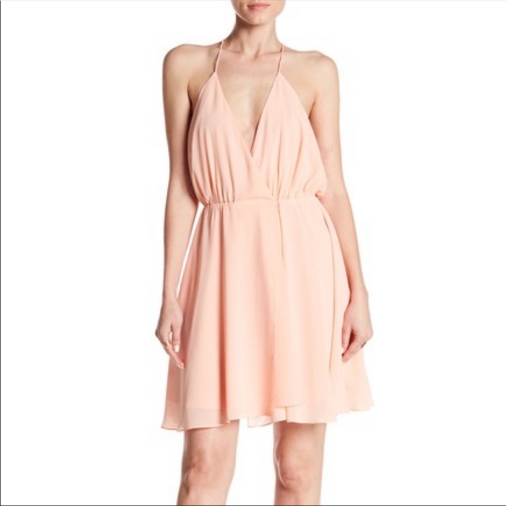 Haute hippie harmony wrap dress blush